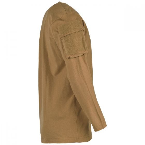 MFH US Long Sleeved T-Shirt with Sleeve Pockets Coyote