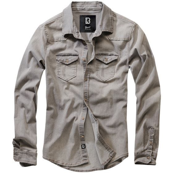 Brandit Riley Denim Shirt Grey Denim