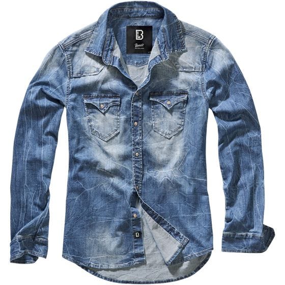 Brandit Riley Denim Shirt Denim Blue