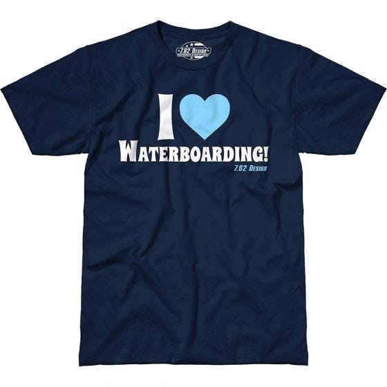 7.62 Design I Love Waterboarding T-Shirt Navy