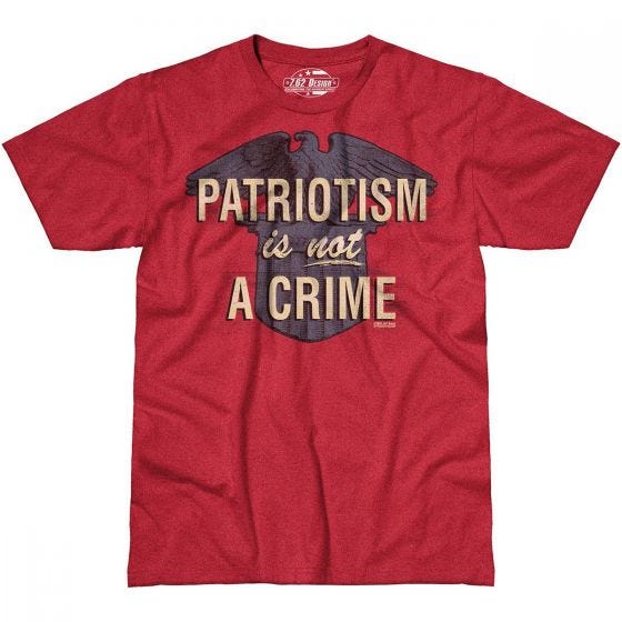 7.62 Design Patriotism is not a Crime T-Shirt Scarlet Heather