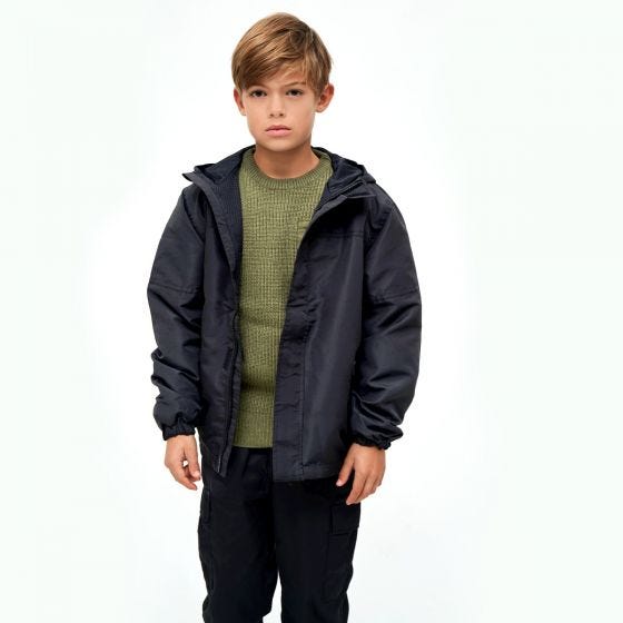 Brandit Kids Summer Windbreaker Front Zip Black