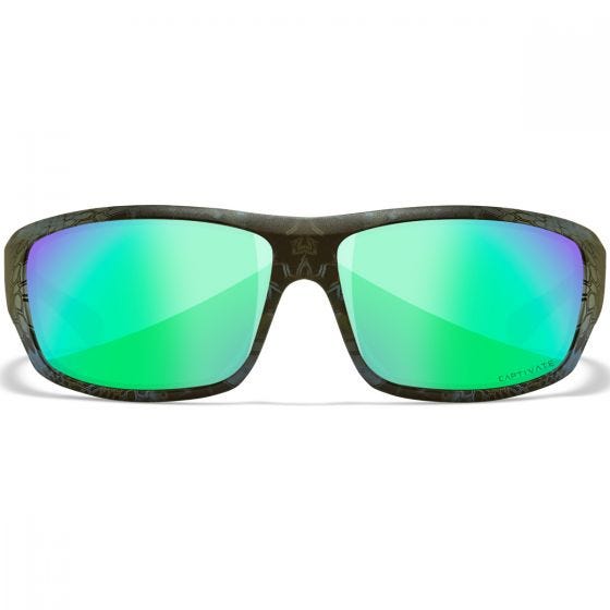 Wiley X WX Omega Glasses - Captivate Polarized Green Mirror Lens / Kryptek Neptune Frame