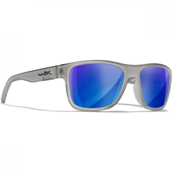 Wiley X WX Ovation Glasses - Captivate Polarized Blue Mirror Lenses / Matte Slate Frame