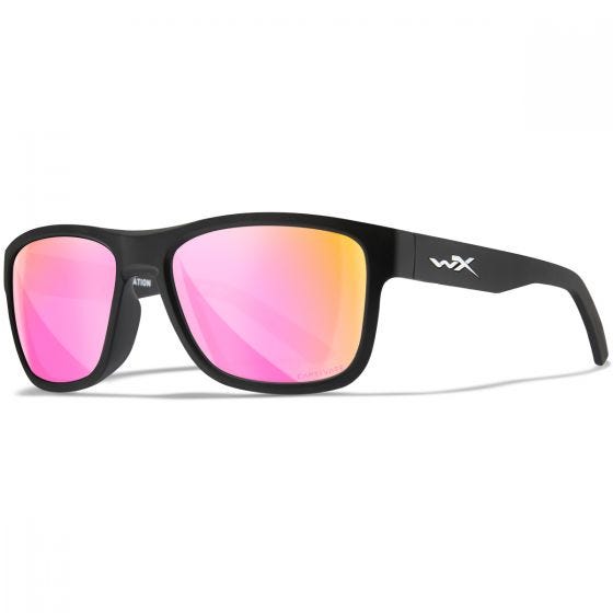 Wiley X WX Ovation Glasses - Captivate Polarized Rose Gold Mirror Lenses / Matte Black Frame