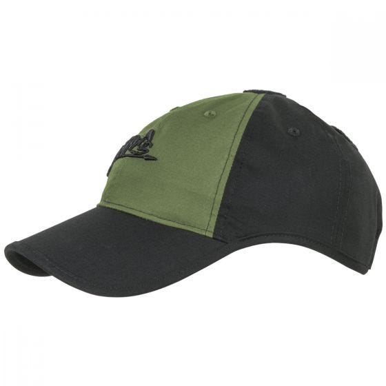 Helikon Logo Cap Polycotton Ripstop Black / Olive Green