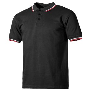 Pro Company Polo Shirt with Red and White Stripes Black