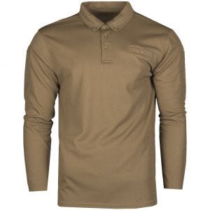 Mil-Tec Tactical Long Sleeve Quick Dry Polo Shirt Dark Coyote