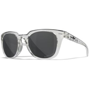 Wiley X WX Ultra Glasses - Captivate Polarized Grey Lenses / Gloss Crystal Light Grey Frame