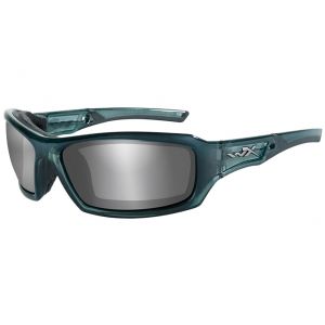 Wiley X WX Echo Glasses - Smoke Grey Silver Flash Lens / Smoke Steel Blue Frame