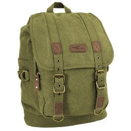 Olive green canvas backpack cheap