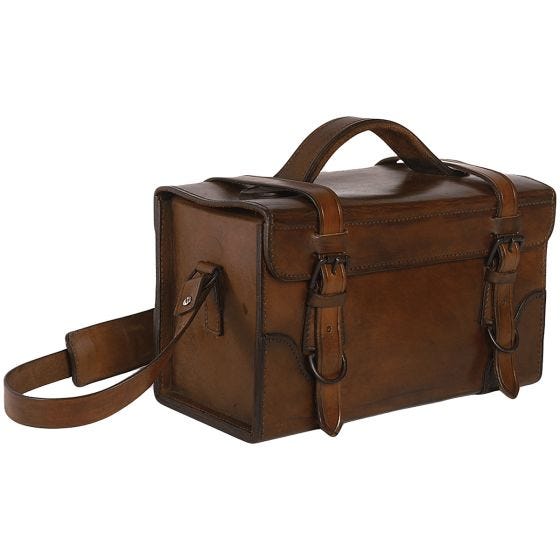 Mil-Tec Leather Bag with Strap Brown