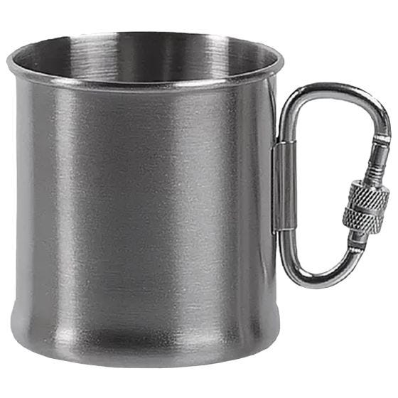 Mil-Tec Stainless Steel Cup With Carabiner 250ml
