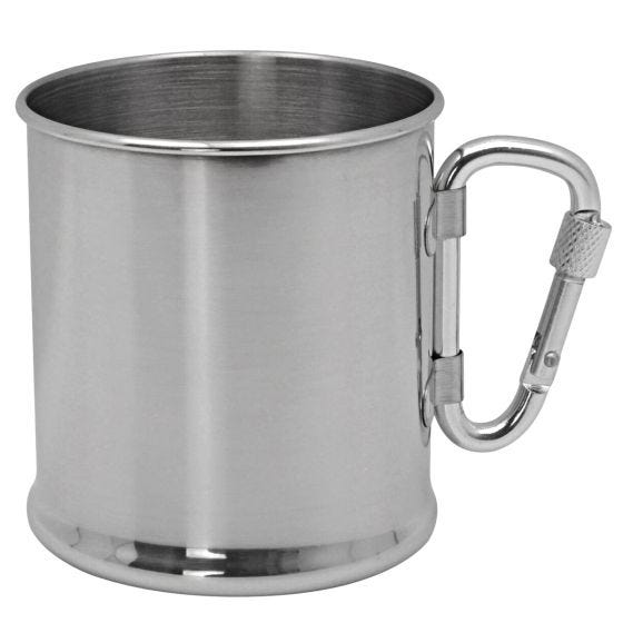 Fox Outdoor Stainless Steel Single-Walled Cup With Carabiner