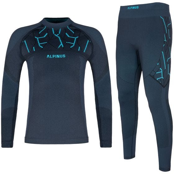 Alpinus Boy's Outdoor Gausdal Thermoactive Base Layer Set Graphite Blue