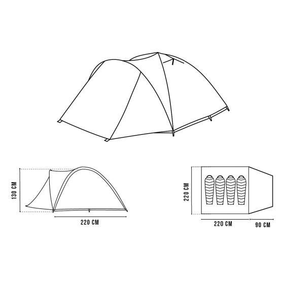 Alpinus REUS 4 Tent Green