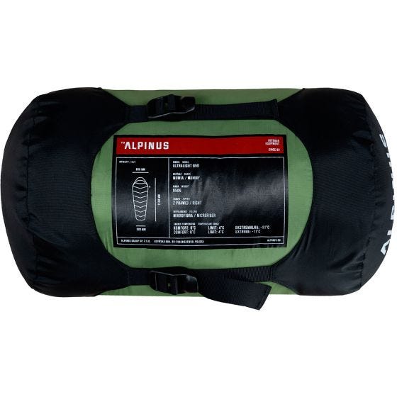 Alpinus Ultralight 850 (Left) Sleeping Bag Green