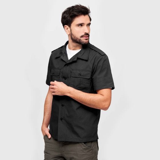 Brandit US Shirt Ripstop Short Sleeve Black