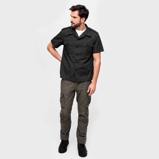 Brandit US Shirt Ripstop Short Sleeve Black