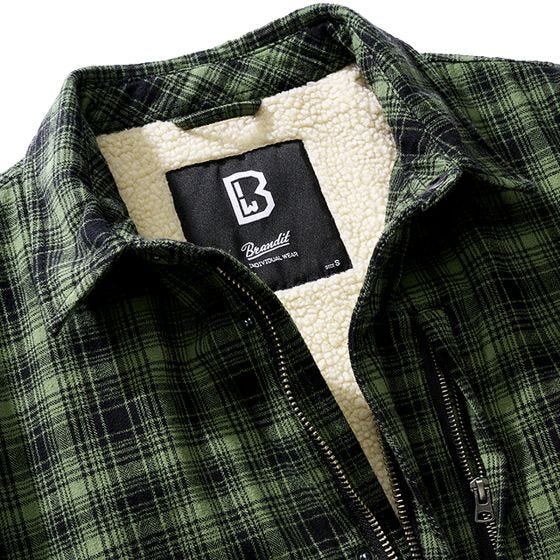 Brandit Classic Sherpa Checkered Jacket Olive/Black