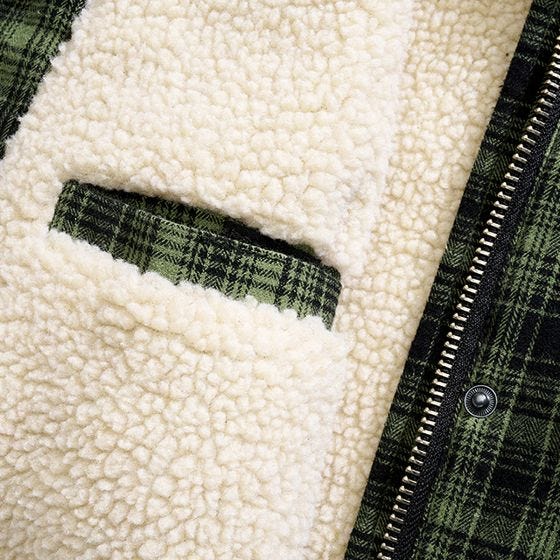 Brandit Classic Sherpa Checkered Jacket Olive/Black