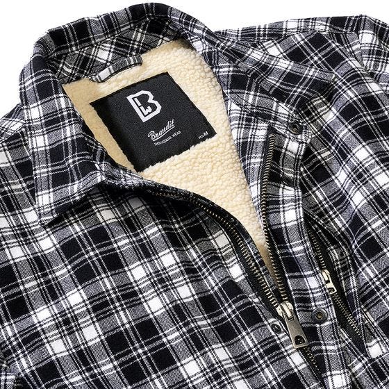 Brandit Classic Sherpa Checkered Jacket White/Black