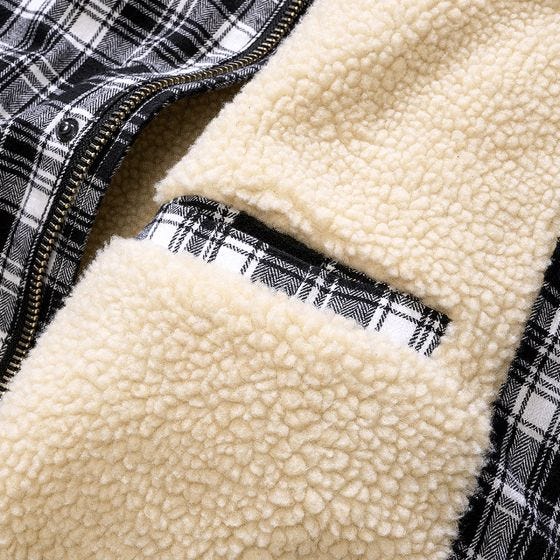 Brandit Classic Sherpa Checkered Jacket White/Black