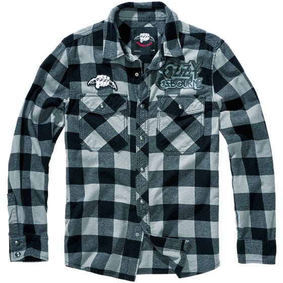 Brandit Ozzy Long-sleeve Checkshirt Black/Charcoal Checkered