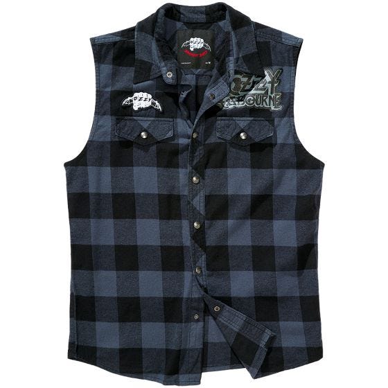 Brandit Ozzy Sleeveless Checkshirt Sleeveless Black/Grey Checkered
