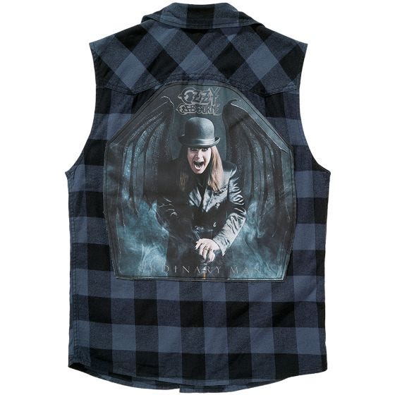 Brandit Ozzy Sleeveless Checkshirt Sleeveless Black/Grey Checkered