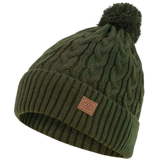 Highlander Beira Lined Bobble Hat Olive Green