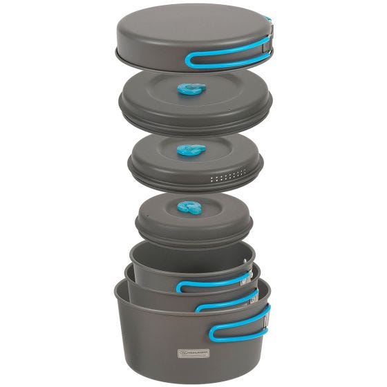 Highlander Vertex Family Camping Cook Set Grey