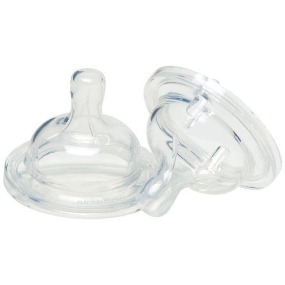Kid Kanteen Silicone Baby Nipple Fast Flow Clear 2 Pack