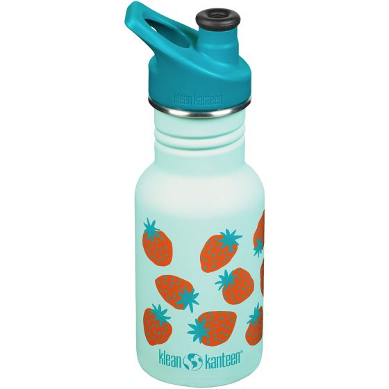 Klean Kanteen Kid Kanteen 355ml Classic Narrow Bottle Sport Cap Blue Tint Strawberries