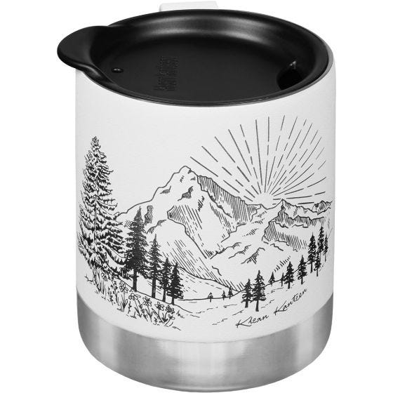 Klean Kanteen 355ml Insulated Camp Mug w/Tumbler Lid Mountain-Matte White