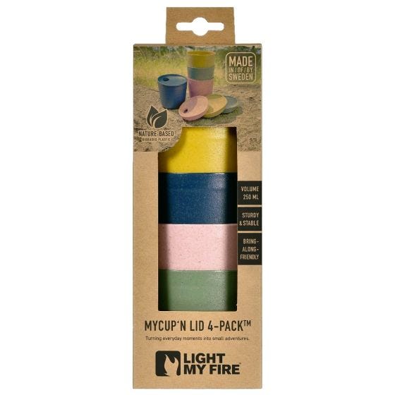 Light My Fire MyCup´n Lid Short Cups 4-Pack Multi Colour