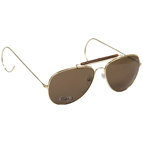 Mil-Tec Air Force Sunglasses Brown Lenses Brown Case