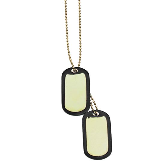 Mil-Tec US Golden Dog Tag Set with Silencer
