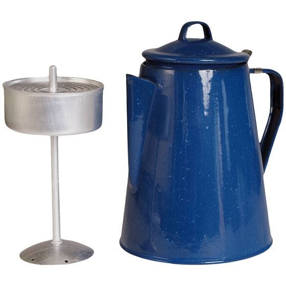 Mil-Tec Enamelled Coffee Pot with Percolator Blue