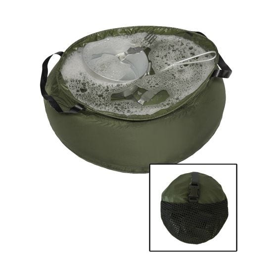 Mil-Tec 10L Foldable Nylon Bowl Olive
