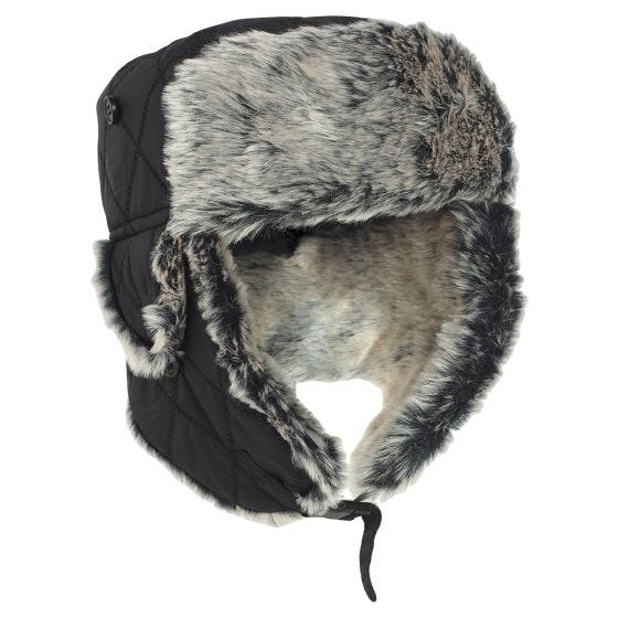 Mil-Tec Winter Hat with Faux Fur Black