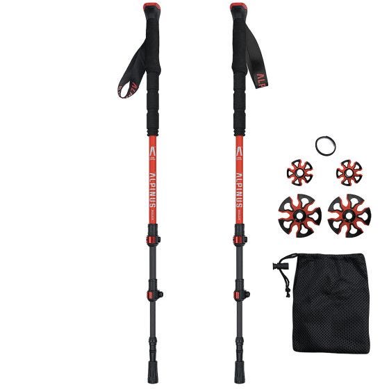 Alpinus Pro Trekking Poles Dhaulagiri Red
