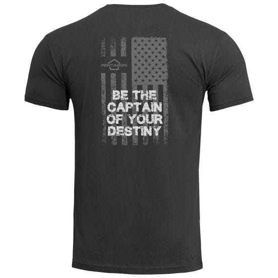 Pentagon Ageron T-shirt American Flag Black