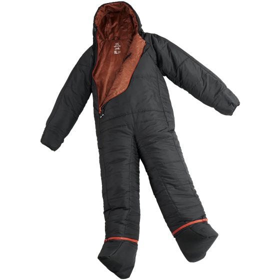 Selk'bag Lite Recycled Sleeping Bag Suit Black Terracotta
