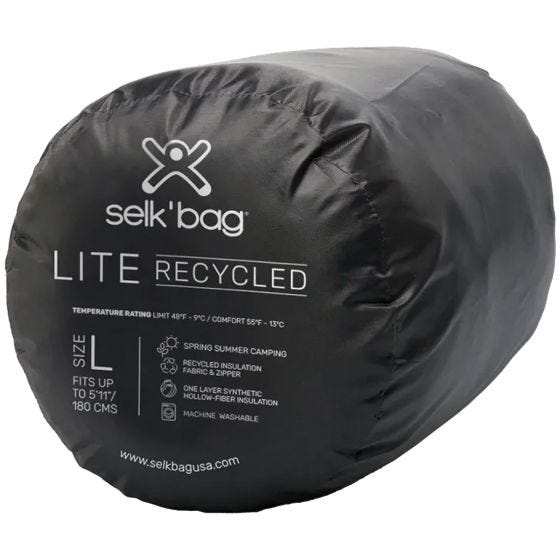Selk'bag Lite Recycled Sleeping Bag Suit Black Terracotta