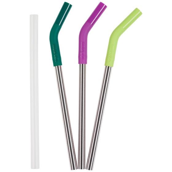 Klean Kanteen Steel Straws with Extender Set of 3 Multi Colour