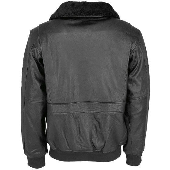 Top Gun Leather Flight Jacket Black