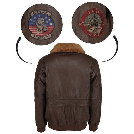 Top Gun Leather Flight Jacket Brown