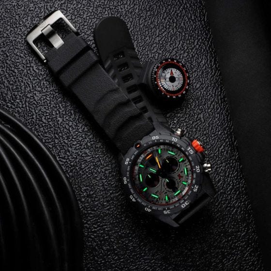 Luminox Bear Grylls Survival Master Outdoor Explorer Watch 45mm White/Black/Black Dial Grey Rubber Strap