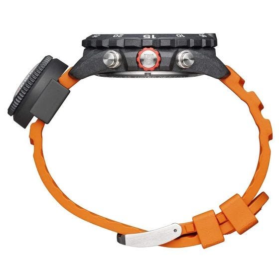 Luminox Bear Grylls Survival Outdoor Explorer Watch 45mm Black Dial Orange NBR Strap